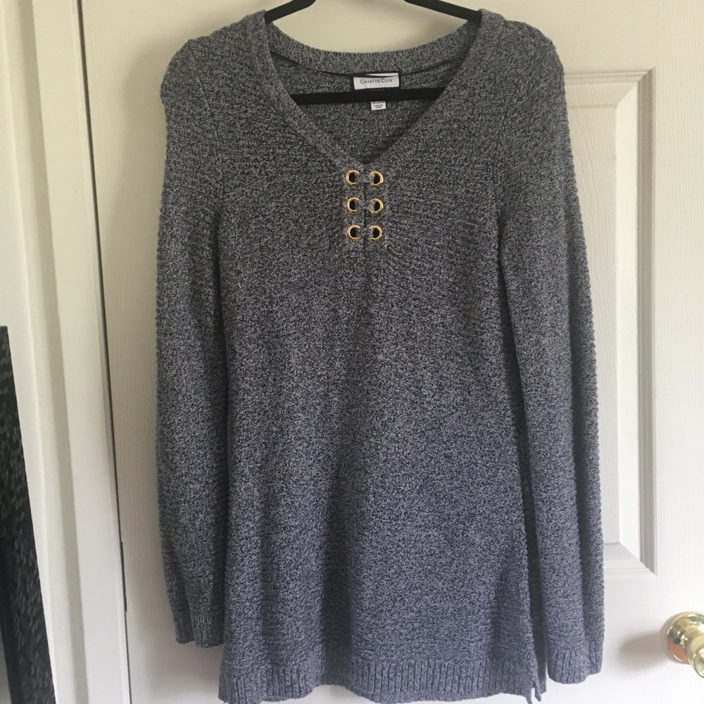 Charter Club Knit SweaterShirt 6 hoop front size S